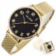  Paul Lorens ARTENA Damenuhr, Gold, lesbare Zahlen + BOX + GRAVUR