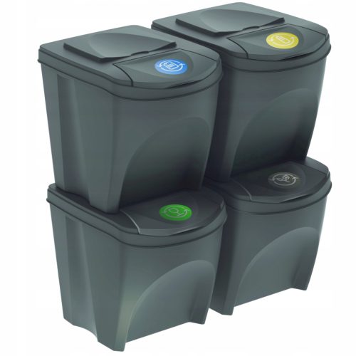  Prosperplast Abfallbehälter 4 x 25 l, grau