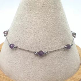  Verstellbares Armband mit Amethyst-LaReine-Steinen