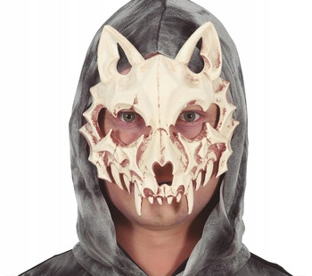  Gruselige Katzenschädelmaske für Halloween-Gesicht