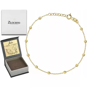  GOLDARMBAND MIT DIAMANTKUGELN 585 GRAVUR