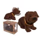  HUND nickt mit dem Kopf zum Auto. Braunes Hundemaskottchen, Souvenir, PRL-Figur