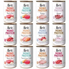  BRIT MONO Nassfutter für Hunde MIX Smaków 12x400g