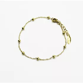    Armband aus Chirurgenstahl, Gold, klassisch, Kugelkette, neu