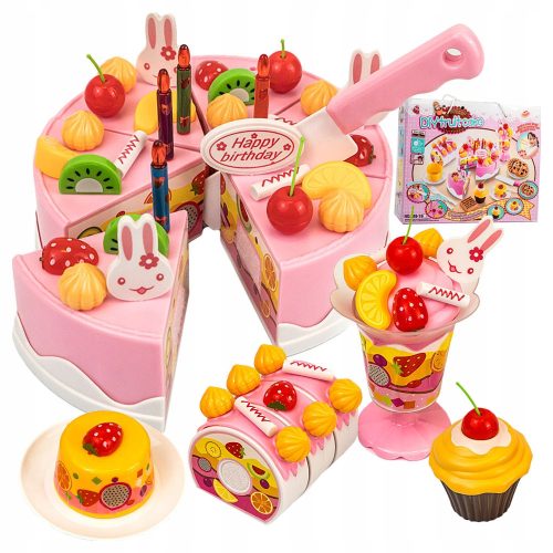  GEBURTSTAGSKUCHEN-SET FÜR KINDER, KERZEN + ZUBEHÖR, 75 EL
