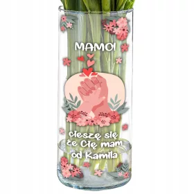    RUNDE GLASVASE MIT AUFDRUCK GESCHENK FÜR MUTTER ZUM MUTTERTAG DER FRAUEN Z7