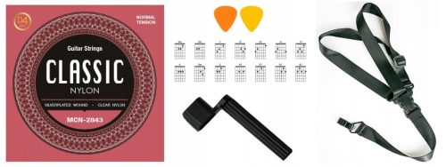  KLASSISCHE GITARRENSAITEN MIT ERSATZ-D4-SAITE + KURBEL + EINZELN + !