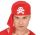  Roter Piraten-Bandana-Hut mit weißem Totenkopf