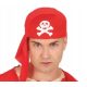  Roter Piraten-Bandana-Hut mit weißem Totenkopf