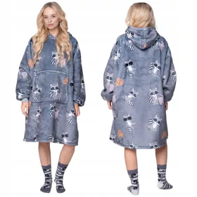    DECKEN-SWEATSHIRT Übergroßes, warmes, dickes DECKEN-SWEATSHIRT 2in1 XXL RACODS + SOCKEN Fell