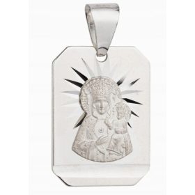    Silberner Medaillonanhänger mit dem Bild Unserer Lieben Frau von Tschenstochau pr 925