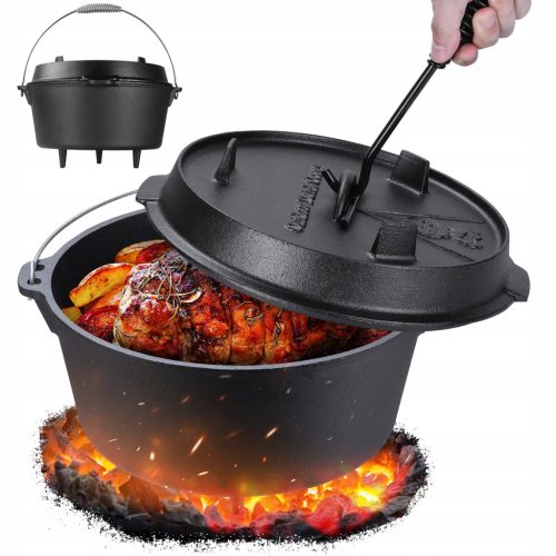  JAGDKÄTZCHEN Gusseisentopf Ungarischer Braten für den Lagerfeuergrill 4,2L