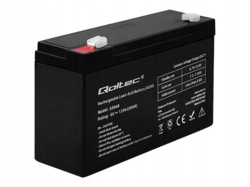  Qoltec 53048 6V 12 Ah schwarzer Akku
