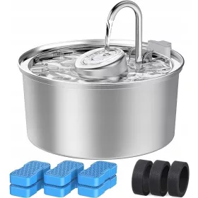  KOOGMOON Trinkbrunnen aus Metall mit Springbrunnen, 3200 ml