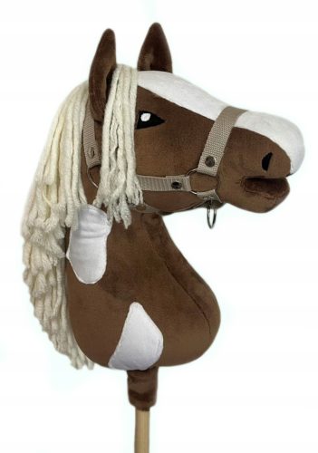  Hobbypferd A3, Pferd auf einem Stock – Western, geflickt + Geschirr + gratis