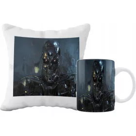    TERMINATOR-FILMBECHER- UND KISSENSET, GESCHENKIDEE FÜR EINEN FAN, MUSTER