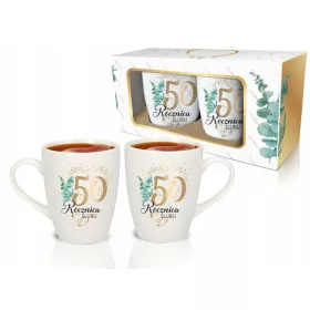    Ein Geschenkset mit 2 Tassen, Tassen zum 50. Hochzeitstag eines Mannes, einer Frau, eines Paares, einer Mutter, eines Vaters