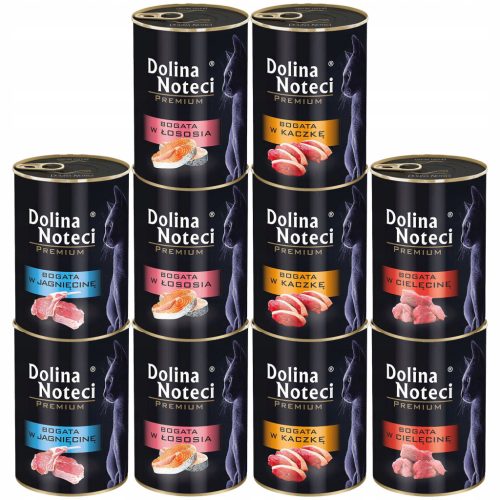  DOLINA NOTECI Premium Nassfutter für Katzen, Geschmacksmischung, 10 x 400g, getreidefrei