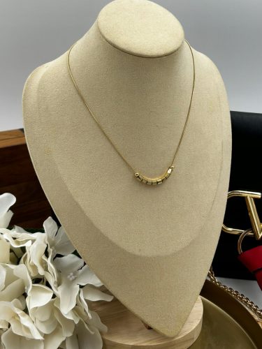  Aisadi Promi-Halskette, Schlangenwürfel, Kugeln, Gold, 316L-Stahl