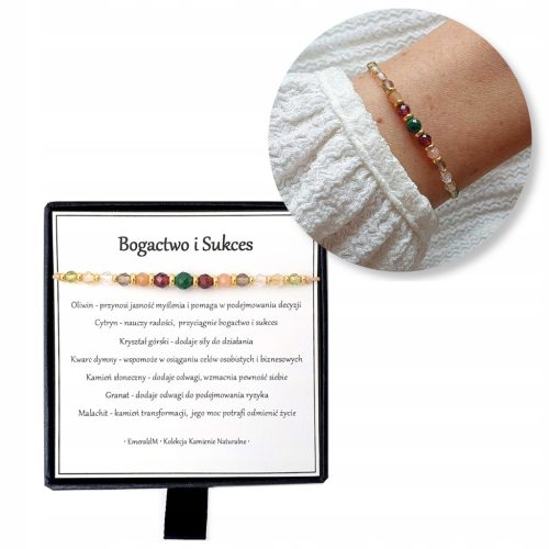  ARMBAND Talisman REICHTUM Natursteine MALACHIT Citrin GRANAT