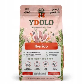    YDOLO Iberico Schweinefleisch 10 kg halbfeucht für ausgewachsene Hunde 0 Erbsen