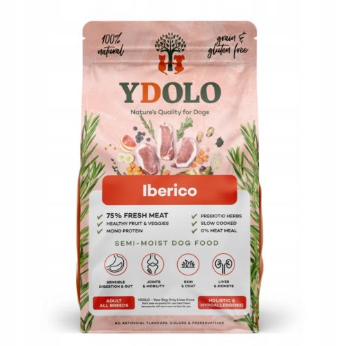  YDOLO Iberico Schweinefleisch 10 kg halbfeucht für ausgewachsene Hunde 0 Erbsen