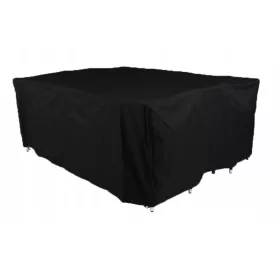   Wasserdichter Schutzhülle für Gartenmöbel aus PEVA mit Gummizug, Schwarz, 3x2m