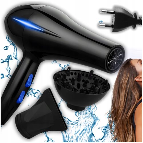  PRO-HAARTROCKNER, LEISTUNGSSTARKE IONISATION + DIFFUSOR- UND KONZENTRATOR-SET 3in1