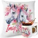  SET KISSENBECHER PFERDE PFERDE BLUMENKRANZ BLUME GESCHENKNAME
