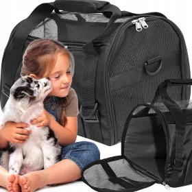  Taschentransporter für Katze und Hund + Boden + Gurt