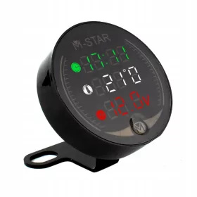  Motorrad 4in1 Voltmeter, Uhr, Stoppuhr-Thermometer