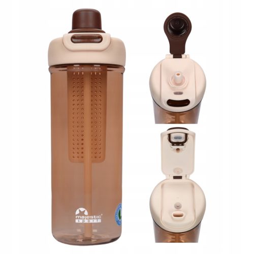 Wasserflasche mit Sieb und Strohhalm, BPA-freie Flasche Majestic Sport 950 ml