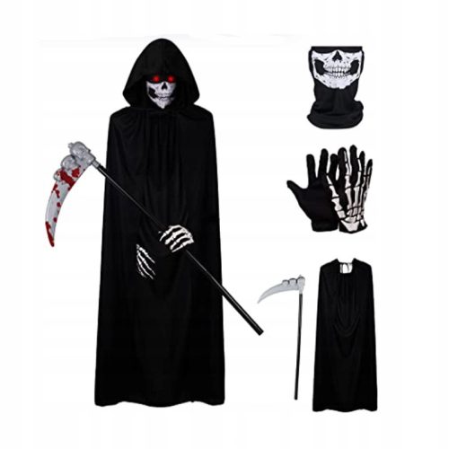  Death the Reaper Halloween-Kostüm-Set mit 4 Stück