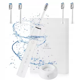    Schallzahnbürste WEISS 4 SPITZEN IPX7 LEISTUNGSSTARK 5 MODI