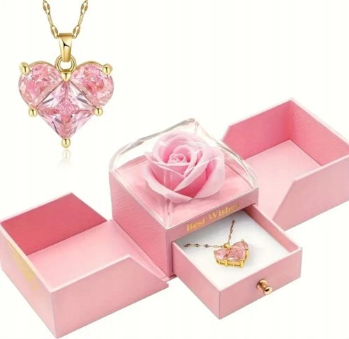  Ewige Rose in Glas Halskette für Frauen als Valentinstagsgeschenk