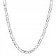  Elegante Herren-Figarokette aus 925er Silber, 50 cm, glänzend, als Geschenk