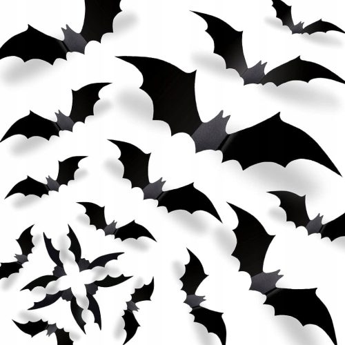  HALLOWEEN-DEKORATIONEN 3D-Fledermaus-Aufkleber, 70 Stück.