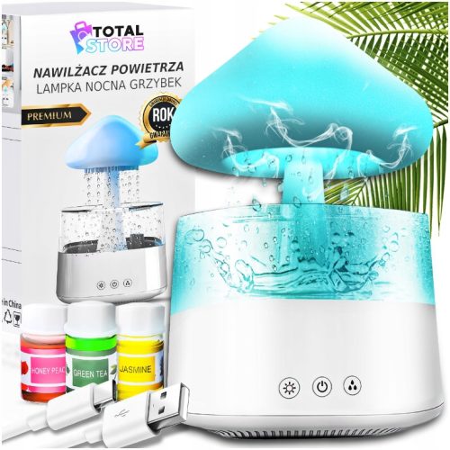  Totalstore Ultraschall-Luftbefeuchter, Luftbefeuchter, Pilzlampen-Diffusor, Geschenk, 0,45 l, Weiß