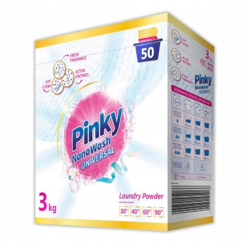  PINKY NANOWASH UNIVERSAL-WASCHPULVER FÜR WEISSE UND HELLE STOFFE 3 KG