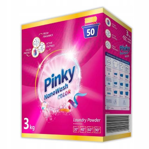  PINKY NANOWASH COLOR FARBWASCHPULVER FÜR BUNTE STOFFE 3 KG 50 WASCHEN