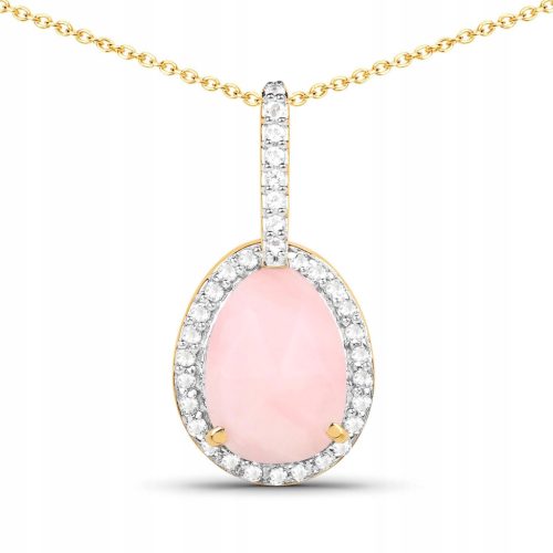  SILBERANHÄNGER, ROSA OPAL UND BERGKRISTALL