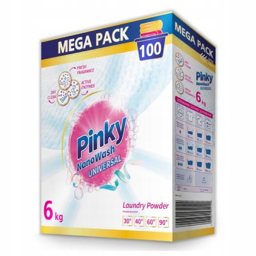  PINKY NanoWash Universal - Universelles Waschpulver (100 Wäschen) 6 kg