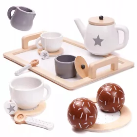  Kaffeeservice-Set aus Holz für 2 Personen