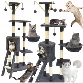    Kratzturm für Katzen, Legende, Haus, Stand, 6 Positionen. STRING-LEITER-SPIELZEUG