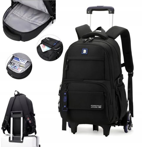 Multifunktionaler Schulrucksack mit Rollen und ausziehbarem Gestell
