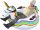 AUFBLASBARE RUTSCHE RAD SCHNEESCHLITTEN EINHORN 120 CM GOFLOATS