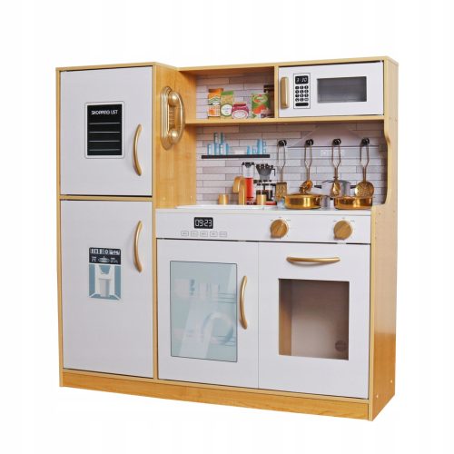  GROSSE MODERNE HOLZKÜCHE FÜR KINDER + KÜCHENZUBEHÖR + LED