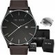  Paul Lorens LONGIO Herrenuhr aus braunem Leder – mit Datum + GRAVUR