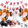  Halloween-Dekorationsset, Girlanden, Luftballons, Tischdecken, Geisterspinnen, Muffins, Dekorationen