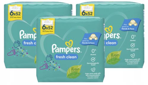  PAMPERS FRESH CLEAN FEUCHTÜCHER 6 x 52 STK